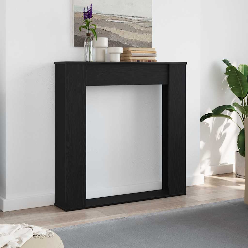kaminaümbris, must tamm, 100 x 20 x 100 cm, töödeldud puit