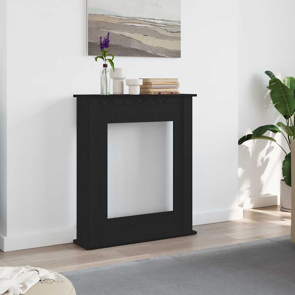 kaminaümbris, must tamm, 75 x 20 x 87,5 cm, töödeldud puit