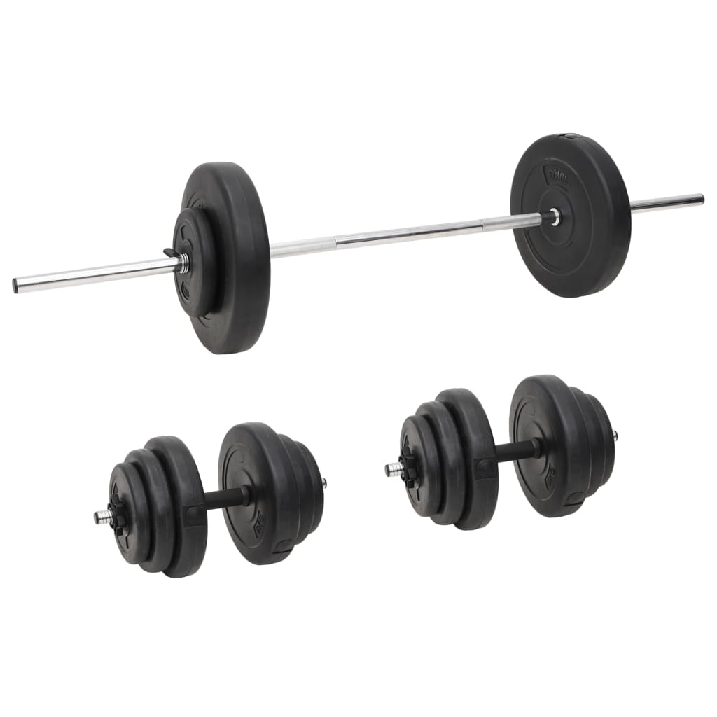 kangi ja hantlite komplekt 60 kg – Kangi Ja Hantlite Komplekt Ketastega (60 Kg, Must, Plastkattega Tsement)