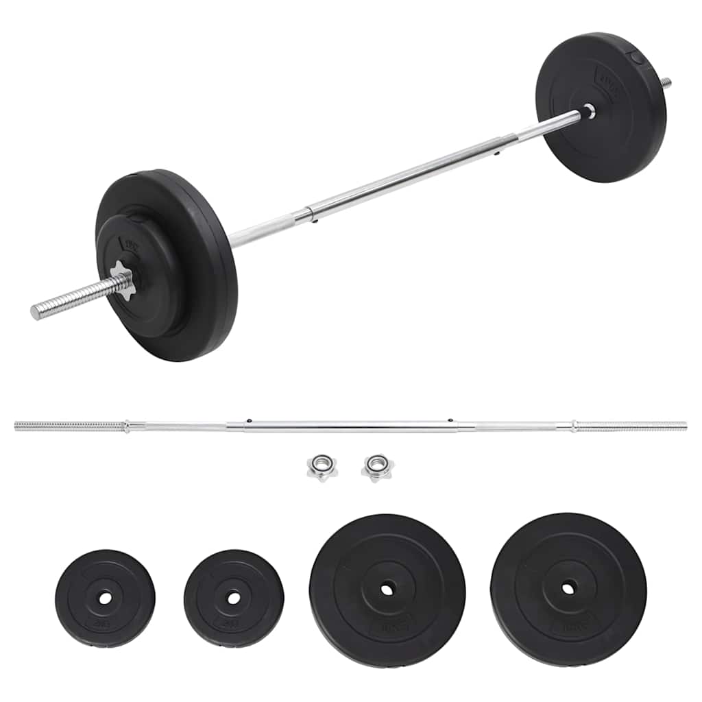 kangi ja ketaste komplekt 30 kg – Kangi Ja Ketaste Komplekt (30 Kg, Kroomitud Teras, PE-Korpus)