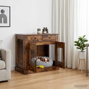 Koera puuri mööbel Suitsutatud tamm 90 x 47,5 x 80 cm Tehispuit