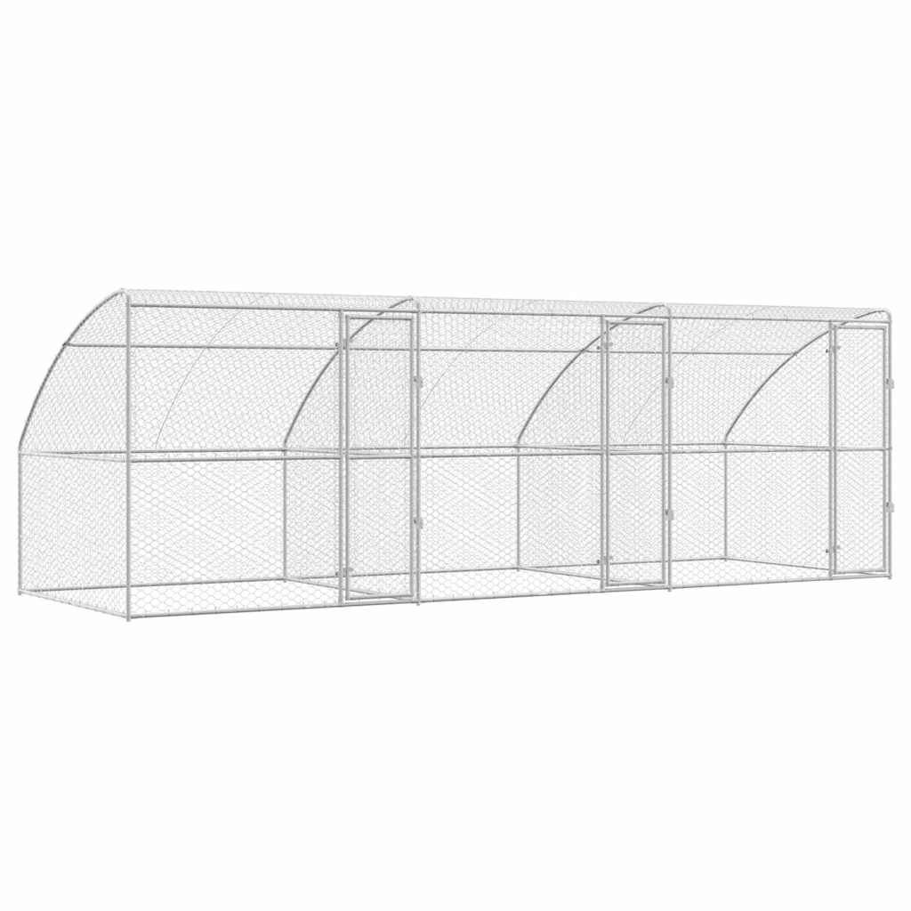 Koerakuut 3 tk Hõbedane 6 x 2 x 2 m Tsingitud teras – toote pilt 1