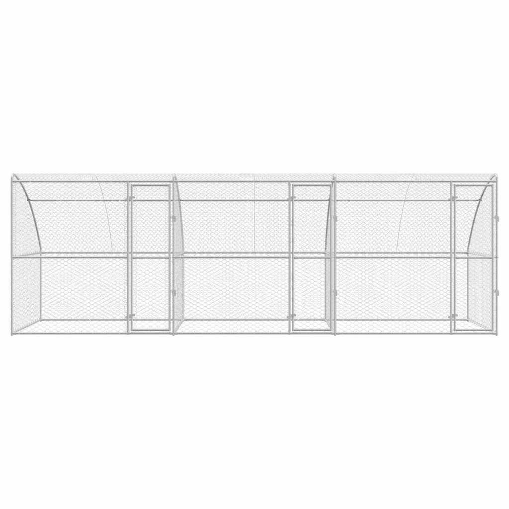 Koerakuut 3 tk Hõbedane 6 x 2 x 2 m Tsingitud teras – toote pilt 3