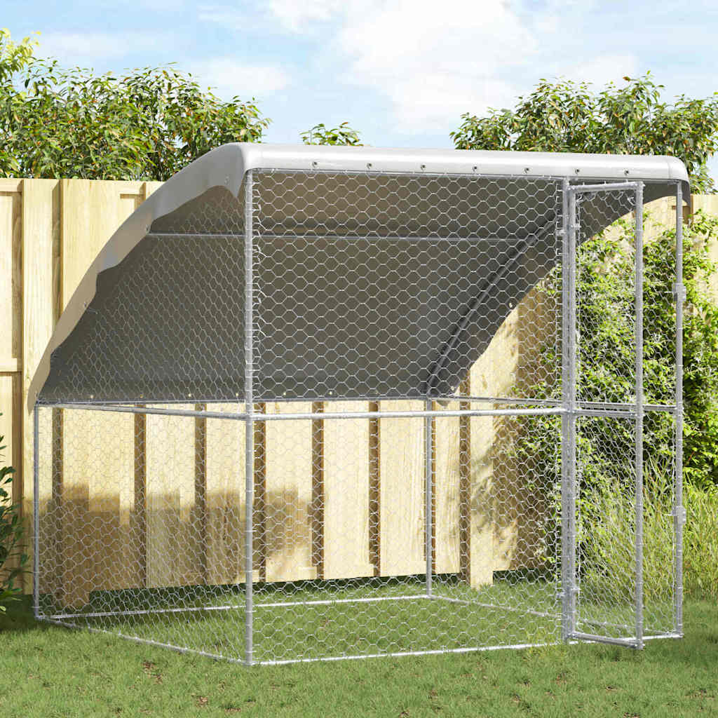 Koerakuut Hõbedane 2 x 2 x 2 m Tsingitud teras – toote pilt 2