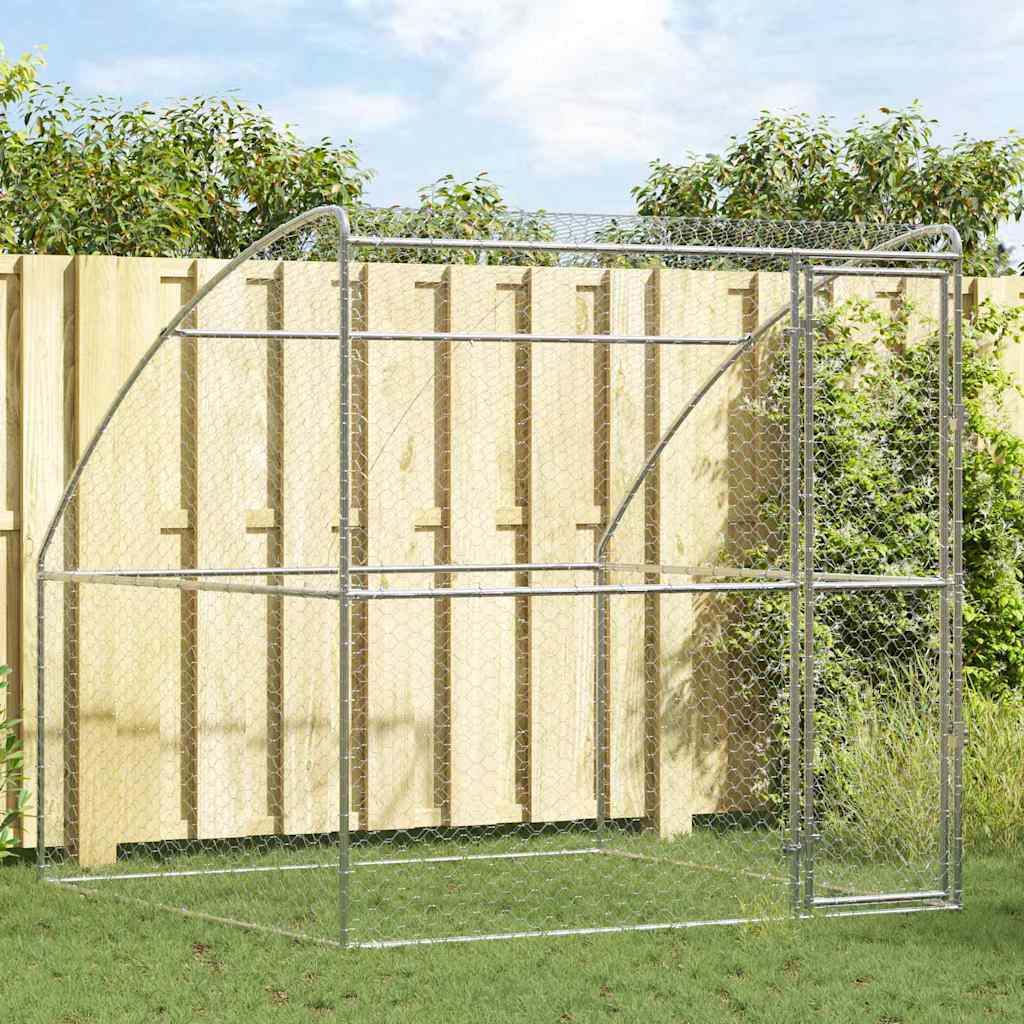 Koerakuut Hõbedane 2 x 2 x 2 m Tsingitud teras