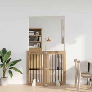 Kokkupandav koerte värav statiividega 2 tk Artisan tamm