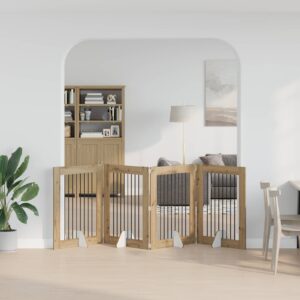 Kokkupandav koerte värav statiividega 4 tk Artisan tamm 321 cm