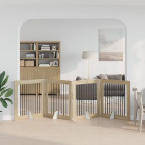 Kokkupandav koerte värav statiividega 4 tk Sonoma tamm 401 cm