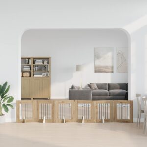 Kokkupandav koerte värav statiividega 6 tk Artisan tamm 362 cm