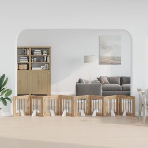 Kokkupandav koerte värav statiividega 8 tk Artisan tamm 60 cm