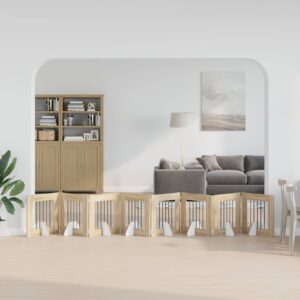 Kokkupandav koerte värav statiividega 8 tk Sonoma tamm 60 cm