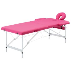 kokkupandav massaažilaud 2 tsooniga – Kokkupandav Massaažilaud 2 Tsooniga (Alumiinium, Roosa, 59-81 Cm Kõrgus)