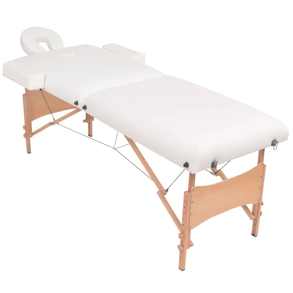Kokkupandav Massaažilaud Ja -Tool (2 Tsooni, 218 x 90 cm, Valge) – toote pilt 1