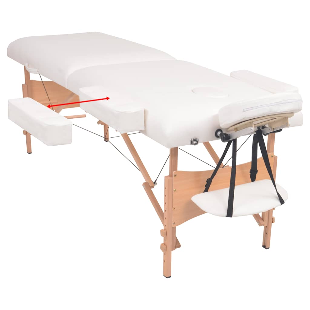 Kokkupandav Massaažilaud Ja -Tool (2 Tsooni, 218 x 90 cm, Valge) – toote pilt 2