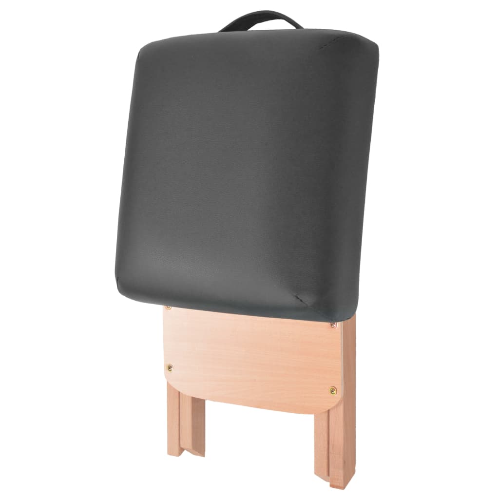 Kokkupandav Massaažilaud Ja -Tool (2-Tsooniline, 10 cm Vaht, Must) – toote pilt 4