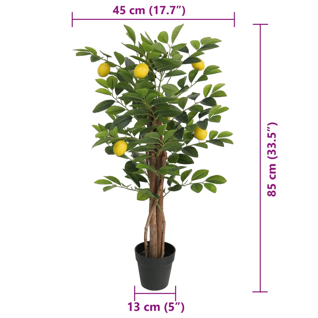 Kunstlik Sidrunipuu 3 Tüvega, Roheline, 85 cm, PP – toote pilt 4