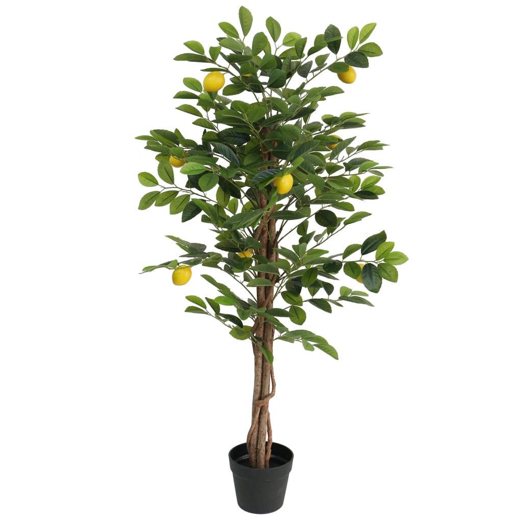 kunstlik sidrunipuu 120 cm – Kunstpalm 3 Tüvega, Roheline, 120 cm, PP
