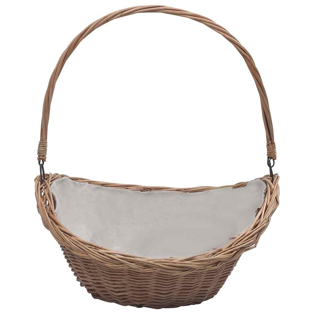küttepuude korv käepidemega 57x46,5x52 cm pruun pajupuit – toote pilt 1