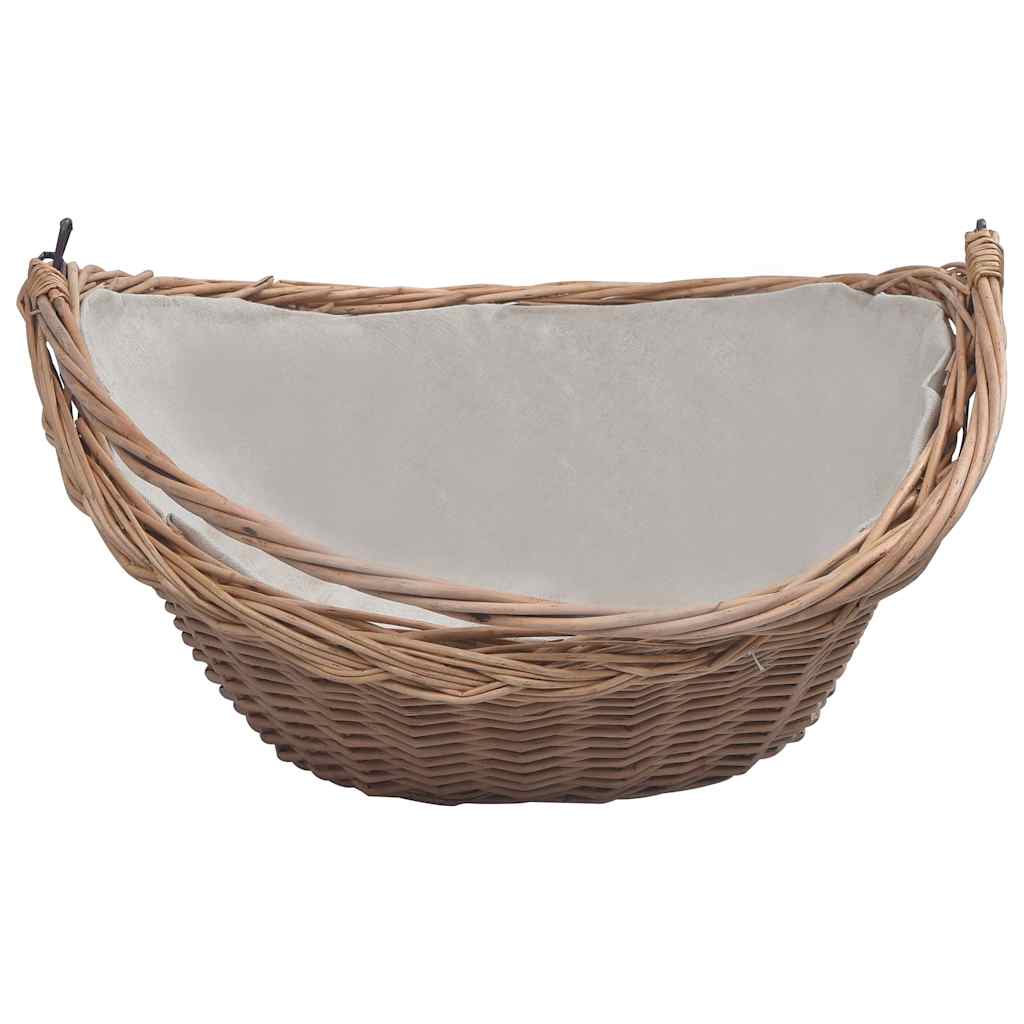 küttepuude korv käepidemega 57x46,5x52 cm pruun pajupuit – toote pilt 2
