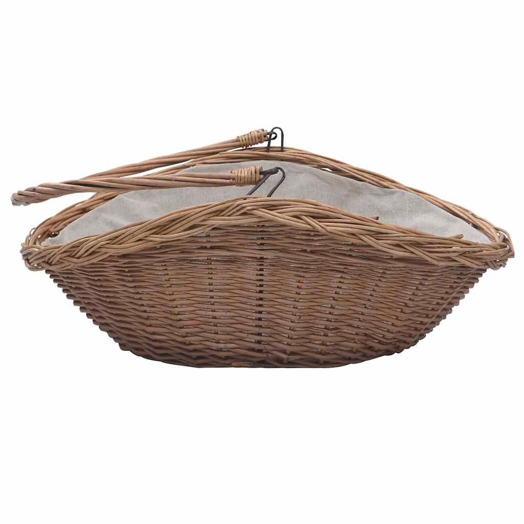 küttepuude korv käepidemega 57x46,5x52 cm pruun pajupuit – toote pilt 4