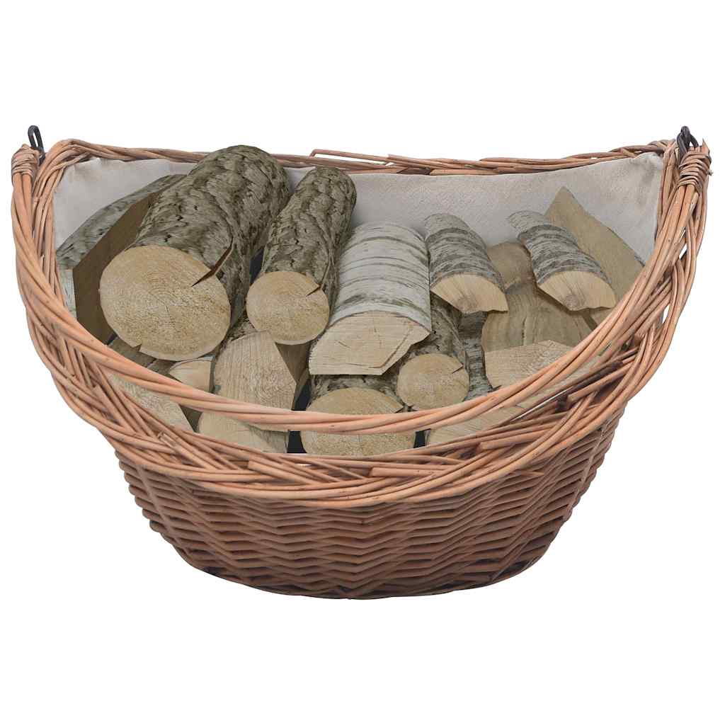 küttepuude korv käepidemega 60 x 44 x 55 cm naturaalne paju – toote pilt 1