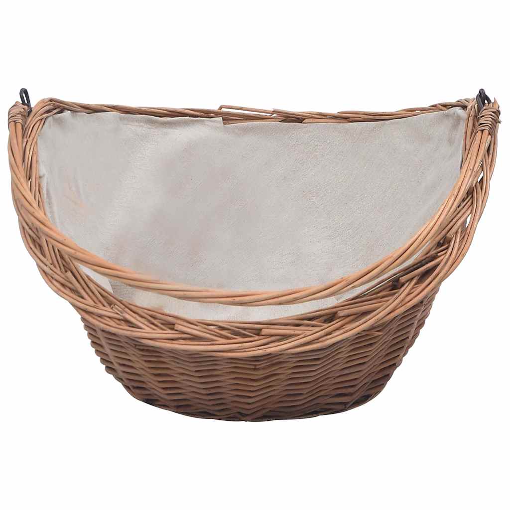 küttepuude korv käepidemega 60 x 44 x 55 cm naturaalne paju – toote pilt 2