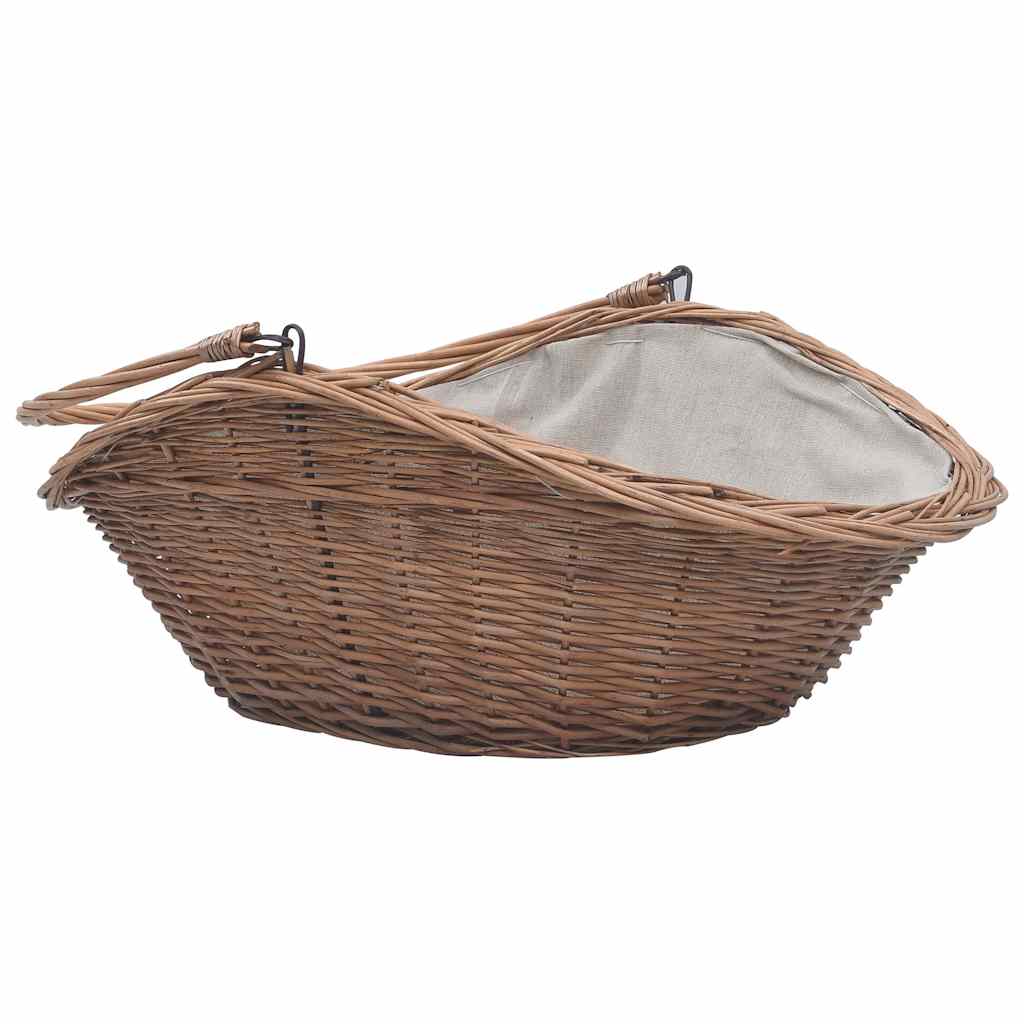 küttepuude korv käepidemega 60 x 44 x 55 cm naturaalne paju – toote pilt 3