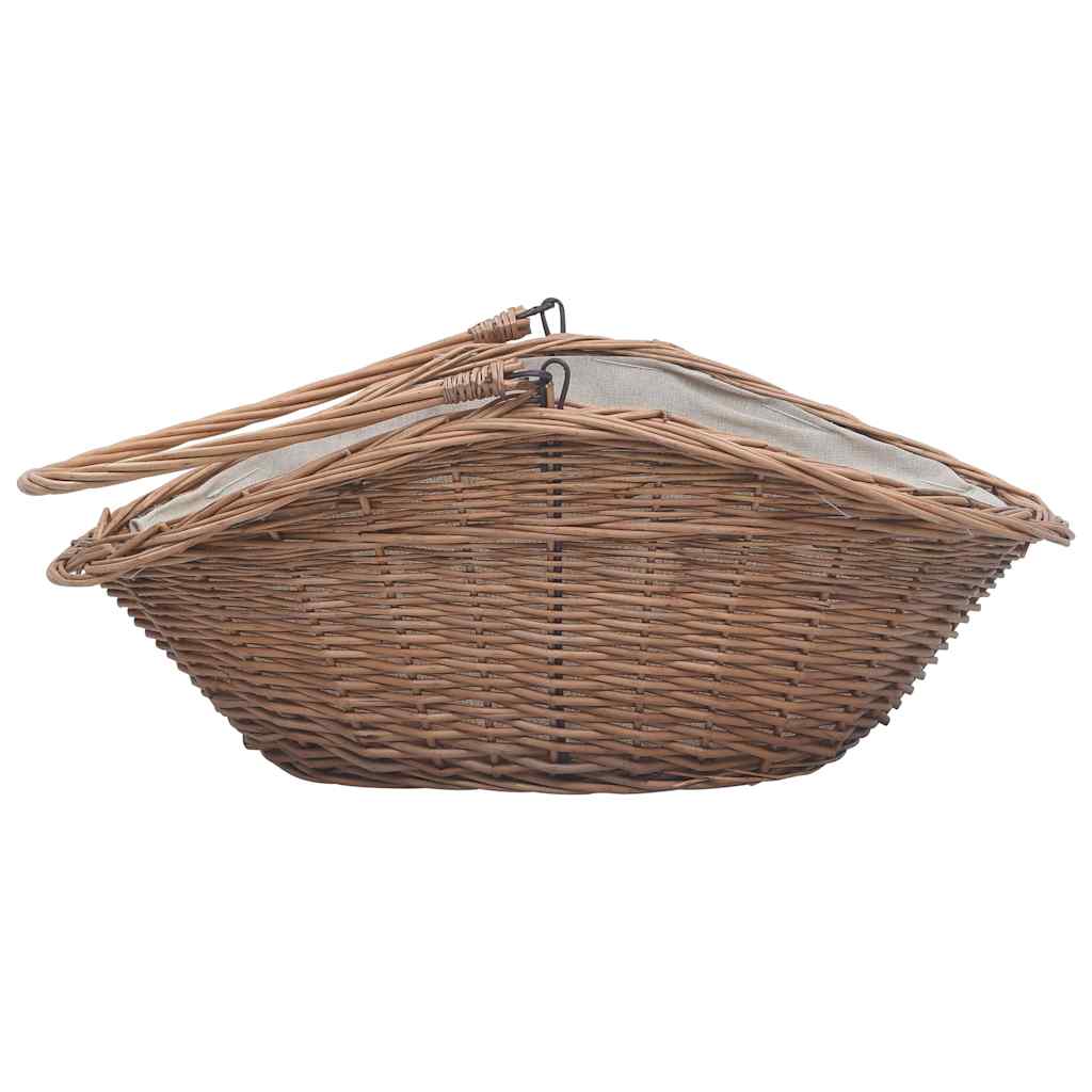 küttepuude korv käepidemega 60 x 44 x 55 cm naturaalne paju – toote pilt 4