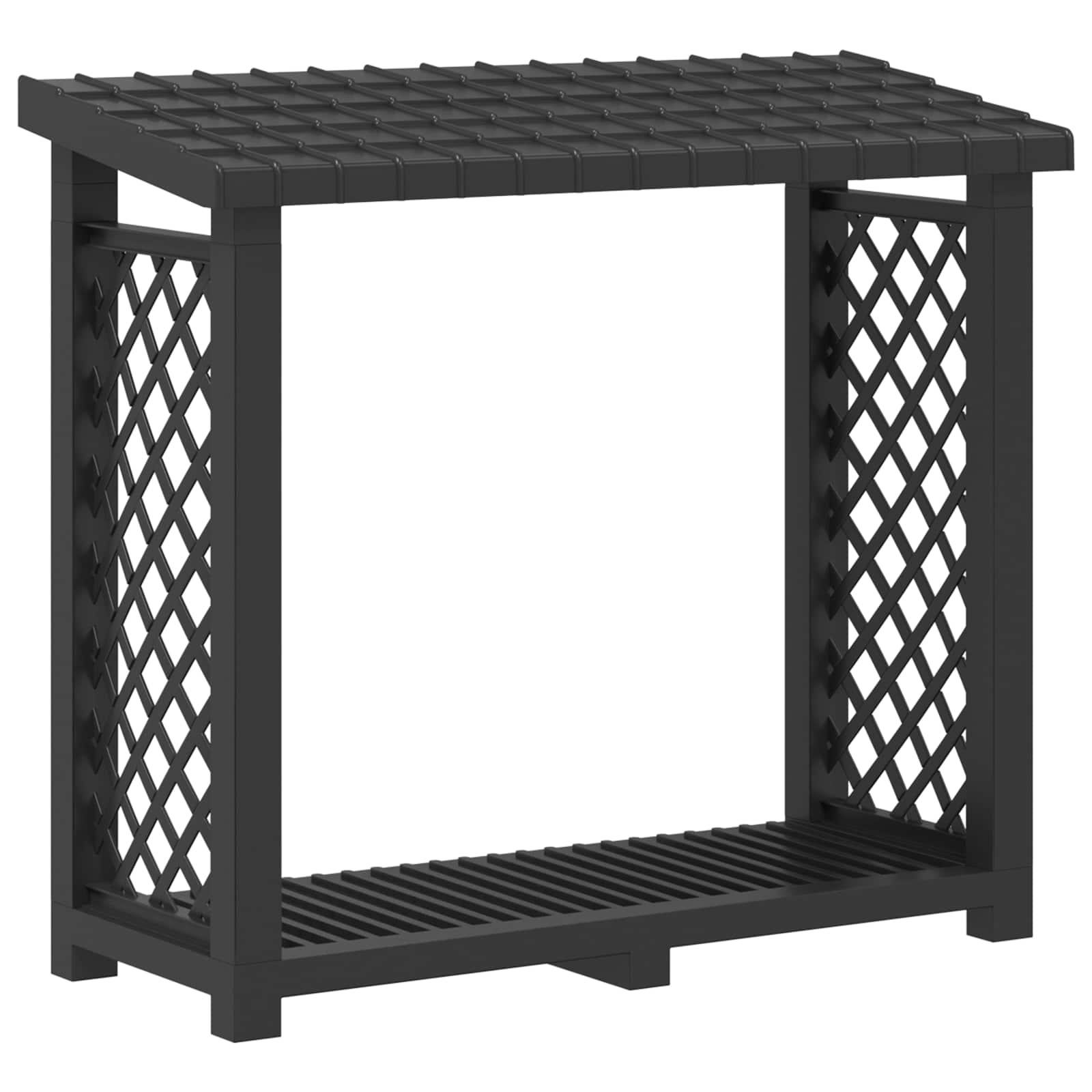 Küttepuude rack 114 x 46 x 101 cm PP Antratsiit – toote pilt 1