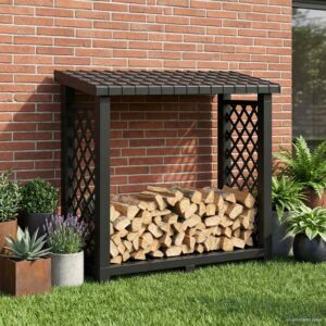 Küttepuude rack 114 x 46 x 101 cm PP Antratsiit