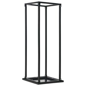 küttepuude rest alusega, must, 37 x 37 x 113 cm, teras