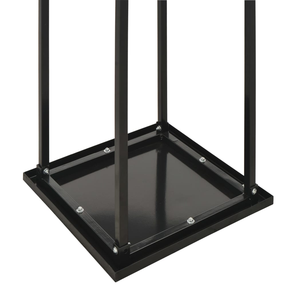 küttepuude rest alusega, must, 37 x 37 x 113 cm, teras – toote pilt 4