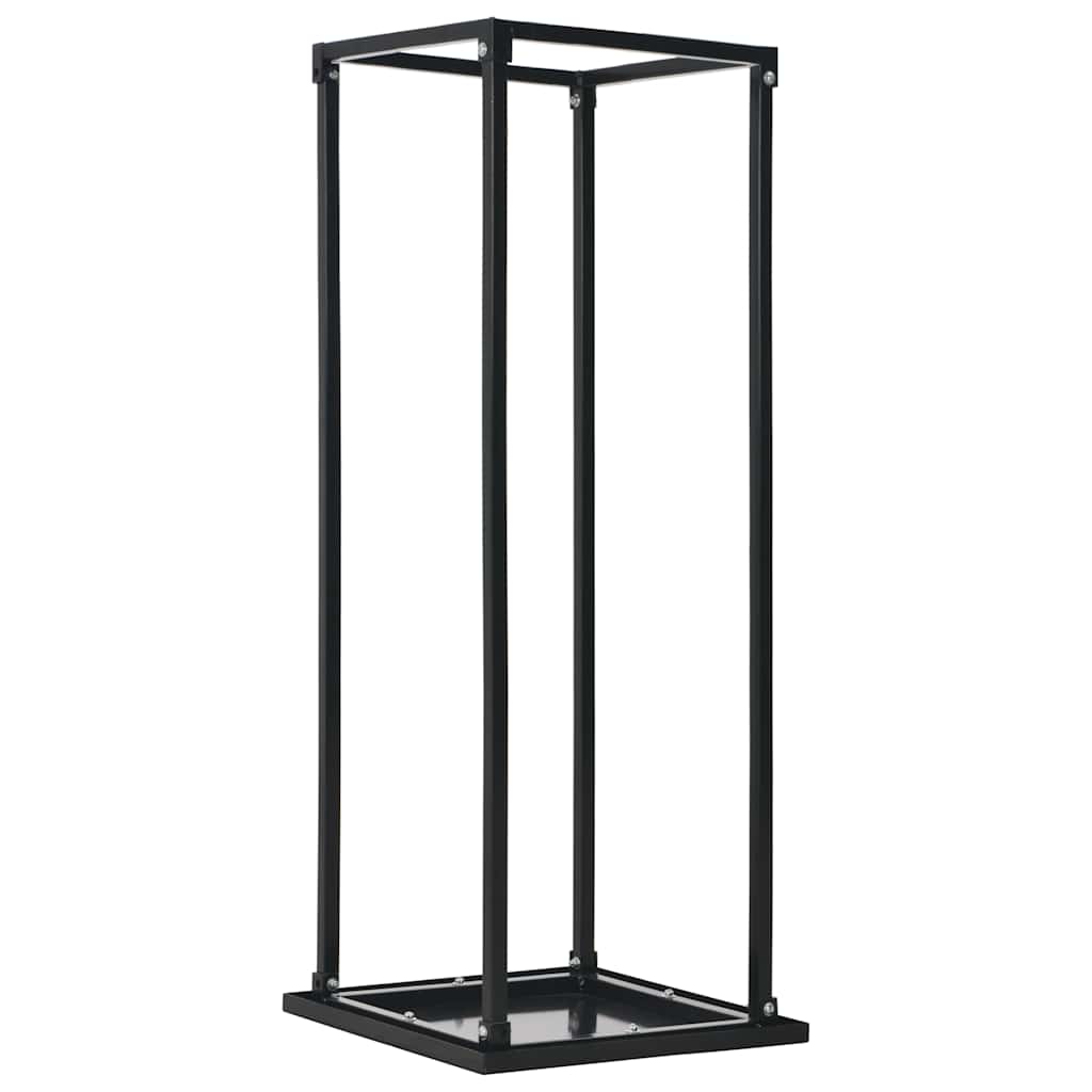 küttepuude rest alusega, must, 37 x 37 x 113 cm, teras