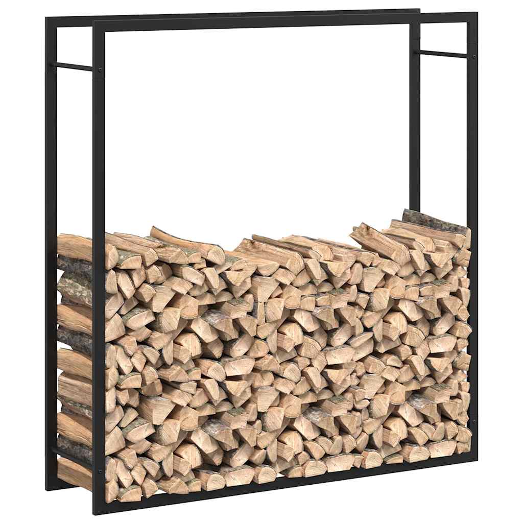 küttepuude rest, mattmust, 110x28x116 cm, teras – toote pilt 3