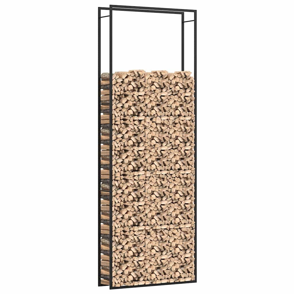 küttepuude rest, mattmust, 110x28x312 cm, teras – toote pilt 3