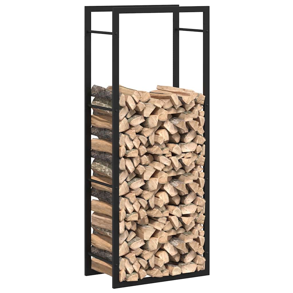 küttepuude rest, mattmust, 50x28x132 cm, teras – toote pilt 3