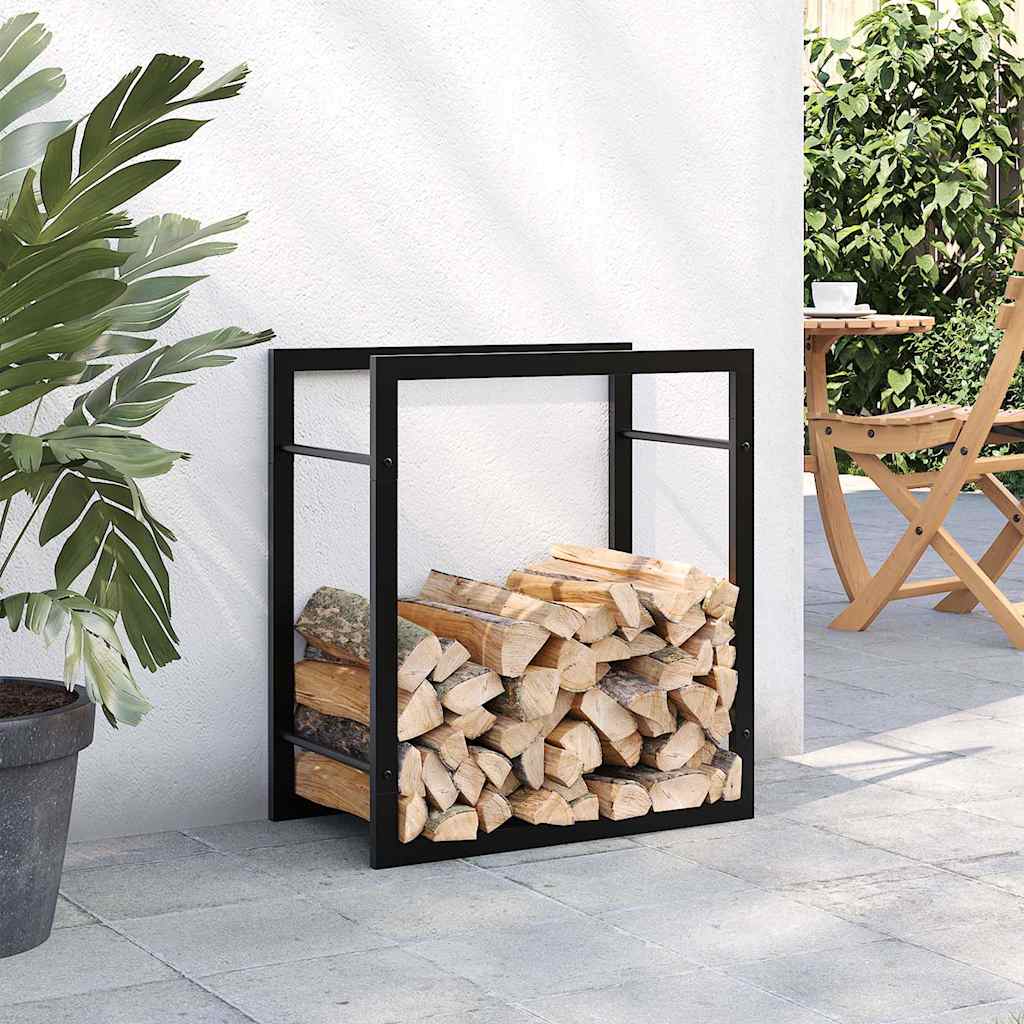 küttepuude rest, mattmust, 50x28x56 cm, teras – toote pilt 2
