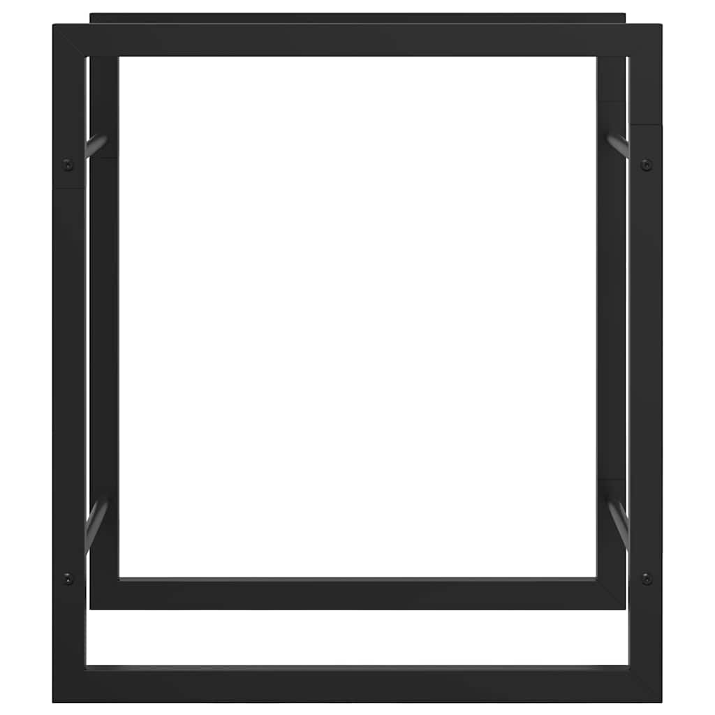 küttepuude rest, mattmust, 50x28x56 cm, teras – toote pilt 4