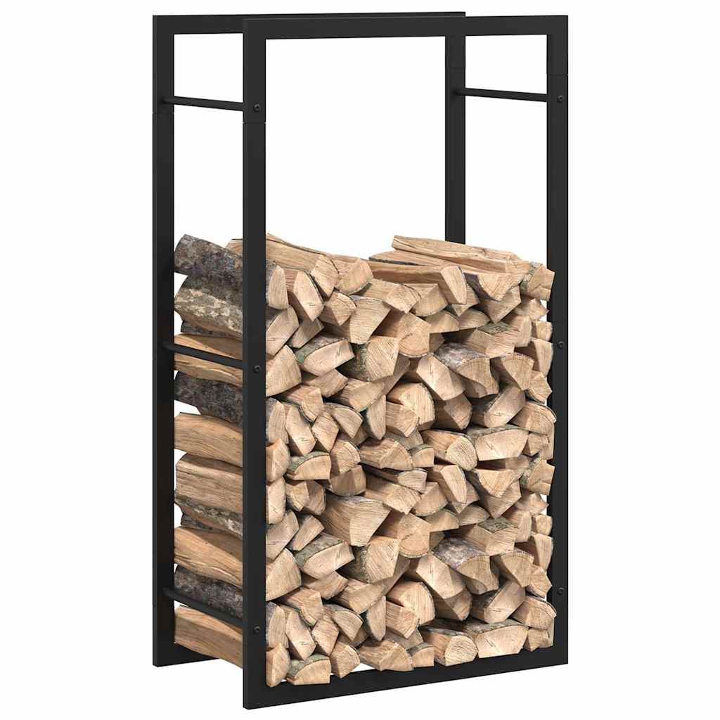 küttepuude rest, mattmust, 50x28x94 cm, teras – toote pilt 3
