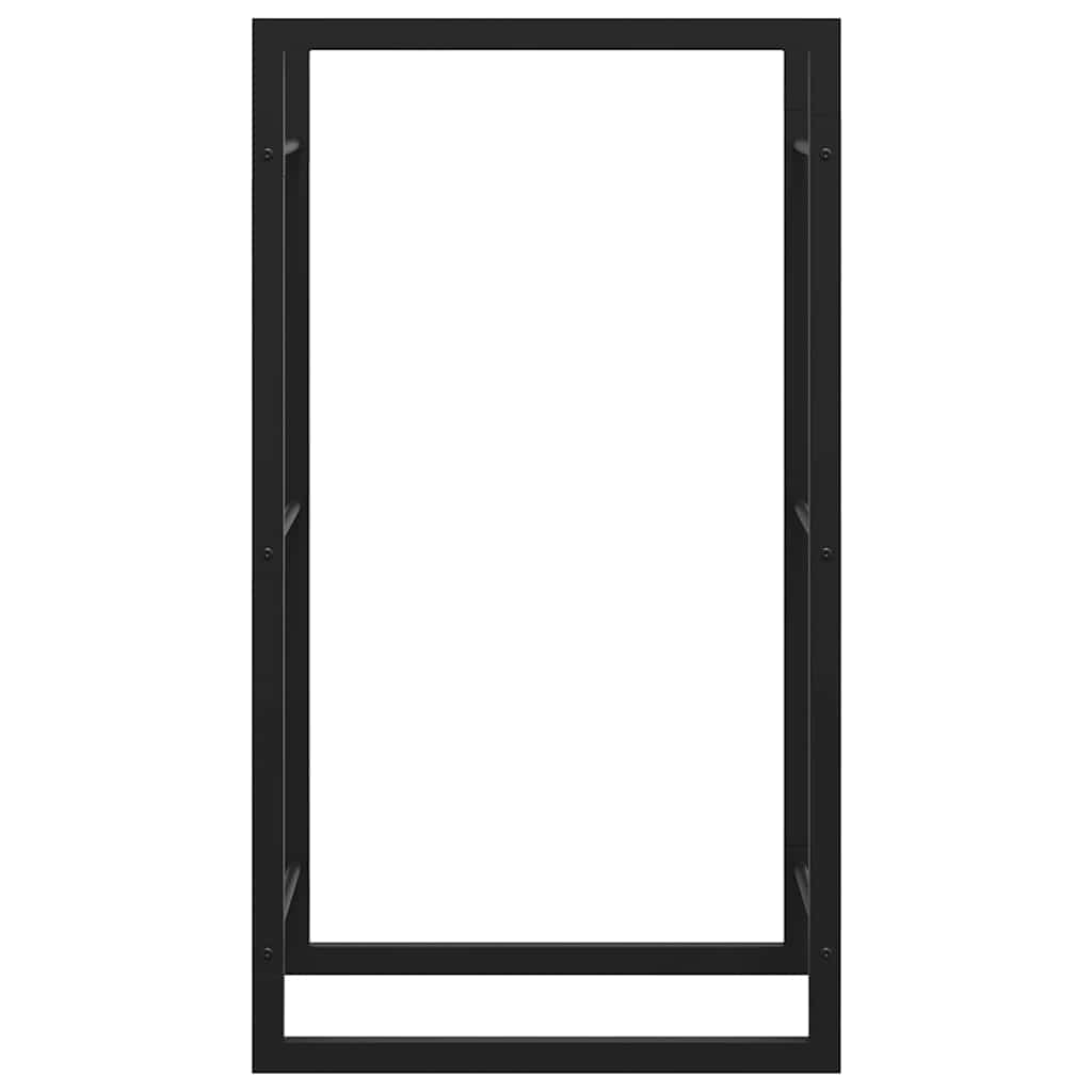 küttepuude rest, mattmust, 50x28x94 cm, teras – toote pilt 4