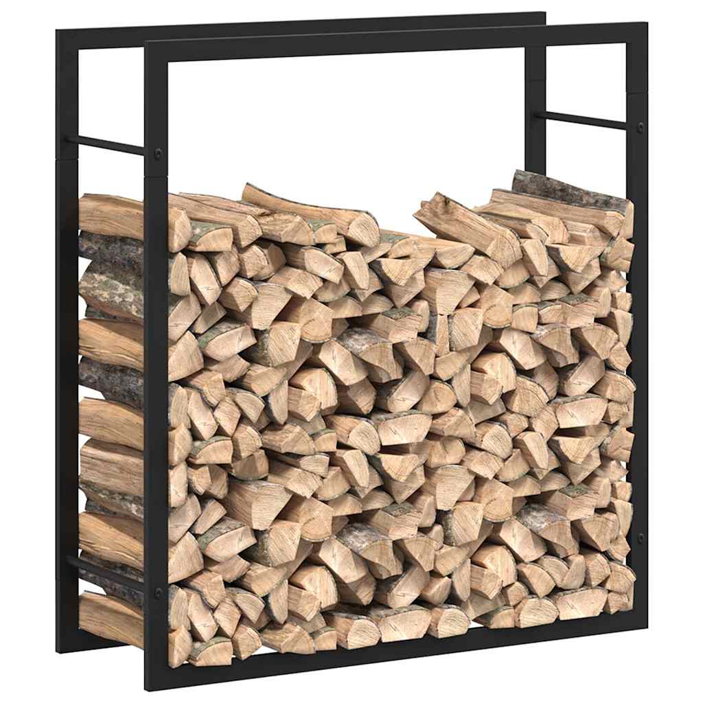 küttepuude rest, mattmust, 80x28x86 cm, teras – toote pilt 3