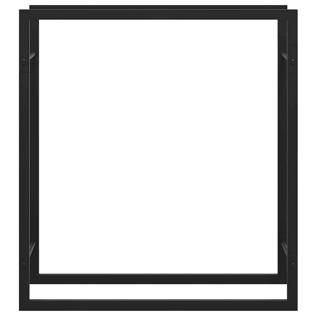 küttepuude rest, mattmust, 80x28x86 cm, teras – toote pilt 4