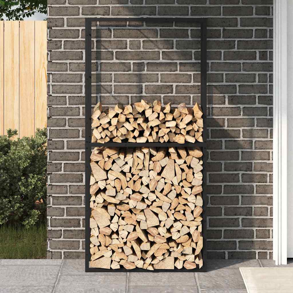küttepuude rest, must, 100x30x209 cm, teras – toote pilt 2