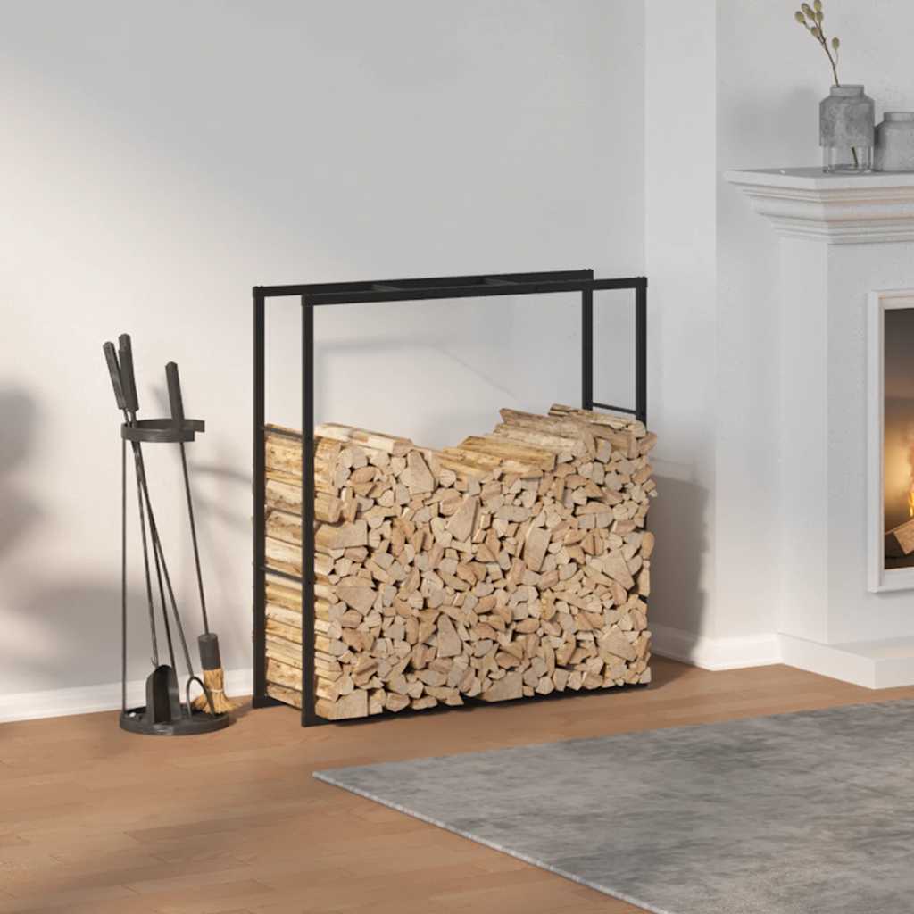 küttepuude rest, must, 110x30x116 cm, teras – toote pilt 2
