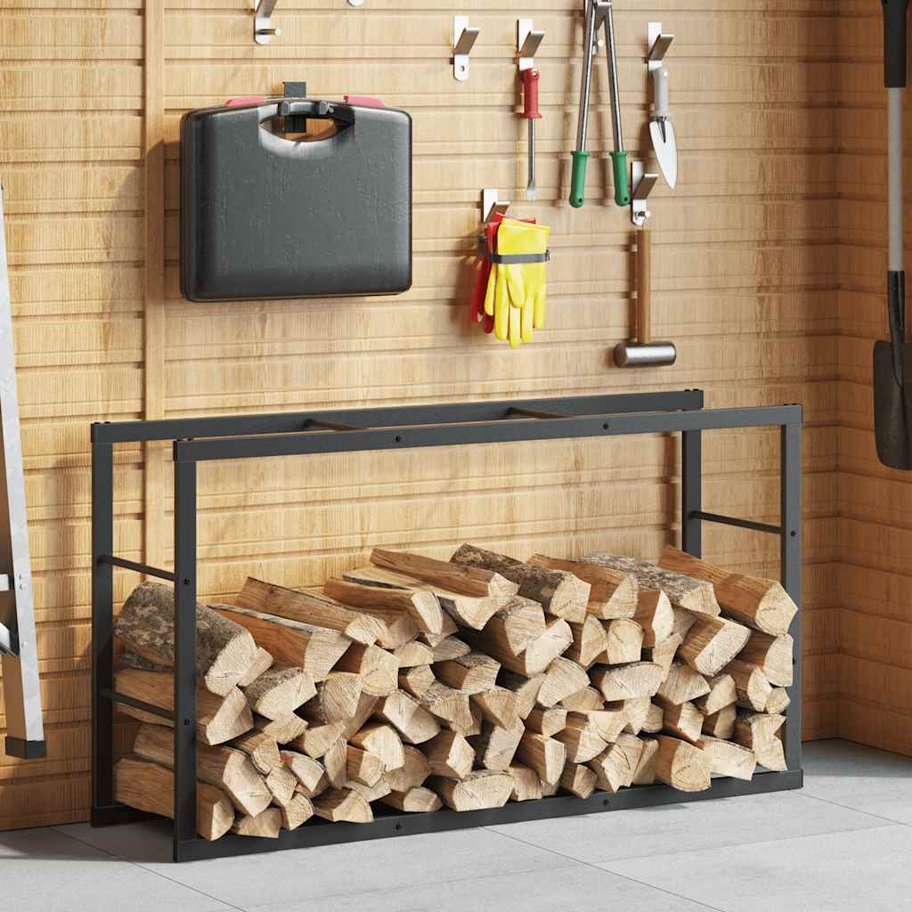 küttepuude rest, must, 110x30x61 cm, teras – toote pilt 3