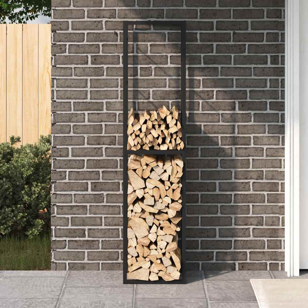 küttepuude rest, must, 50x30x209 cm, teras – toote pilt 2