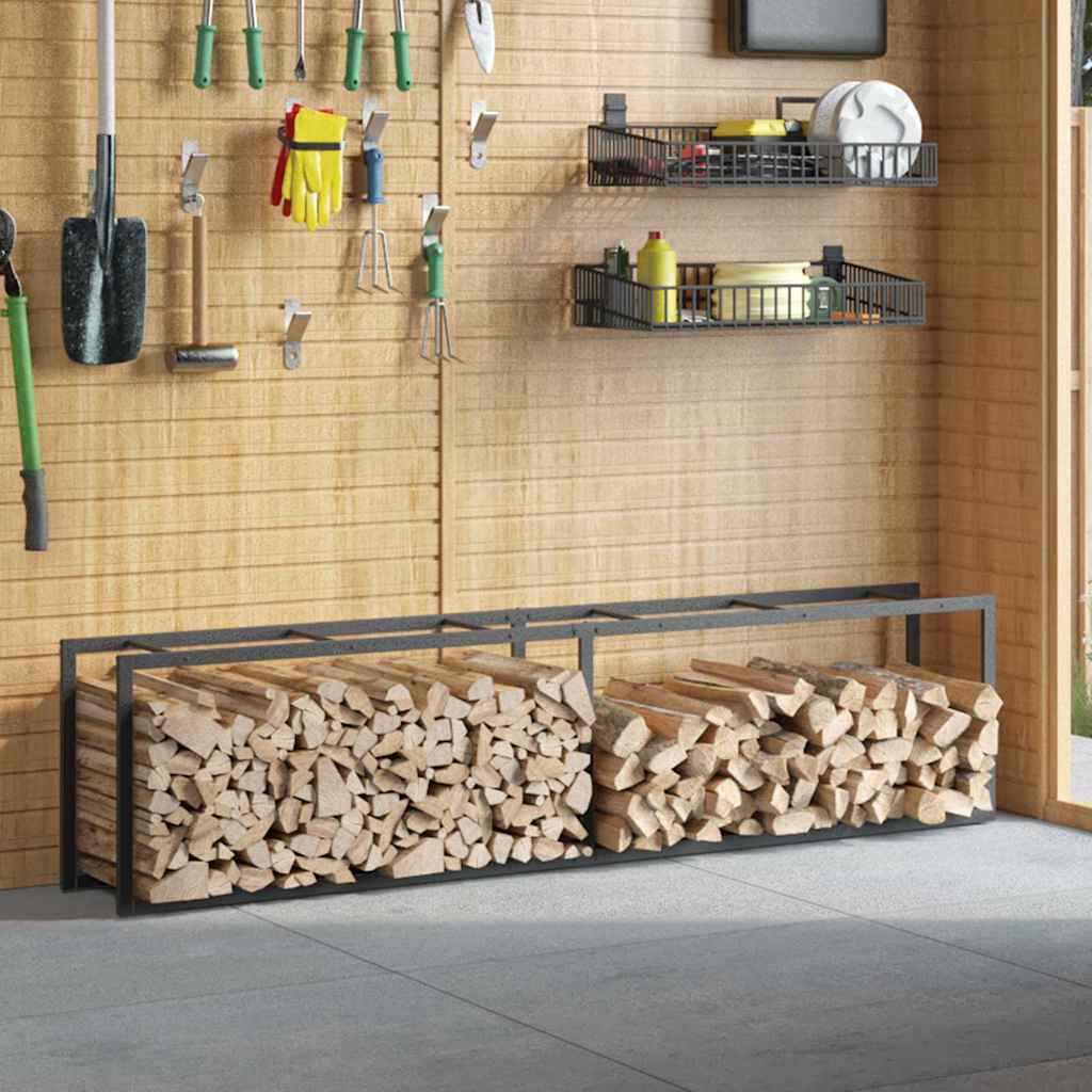 küttepuude rest, must, 50x30x209 cm, teras – toote pilt 3