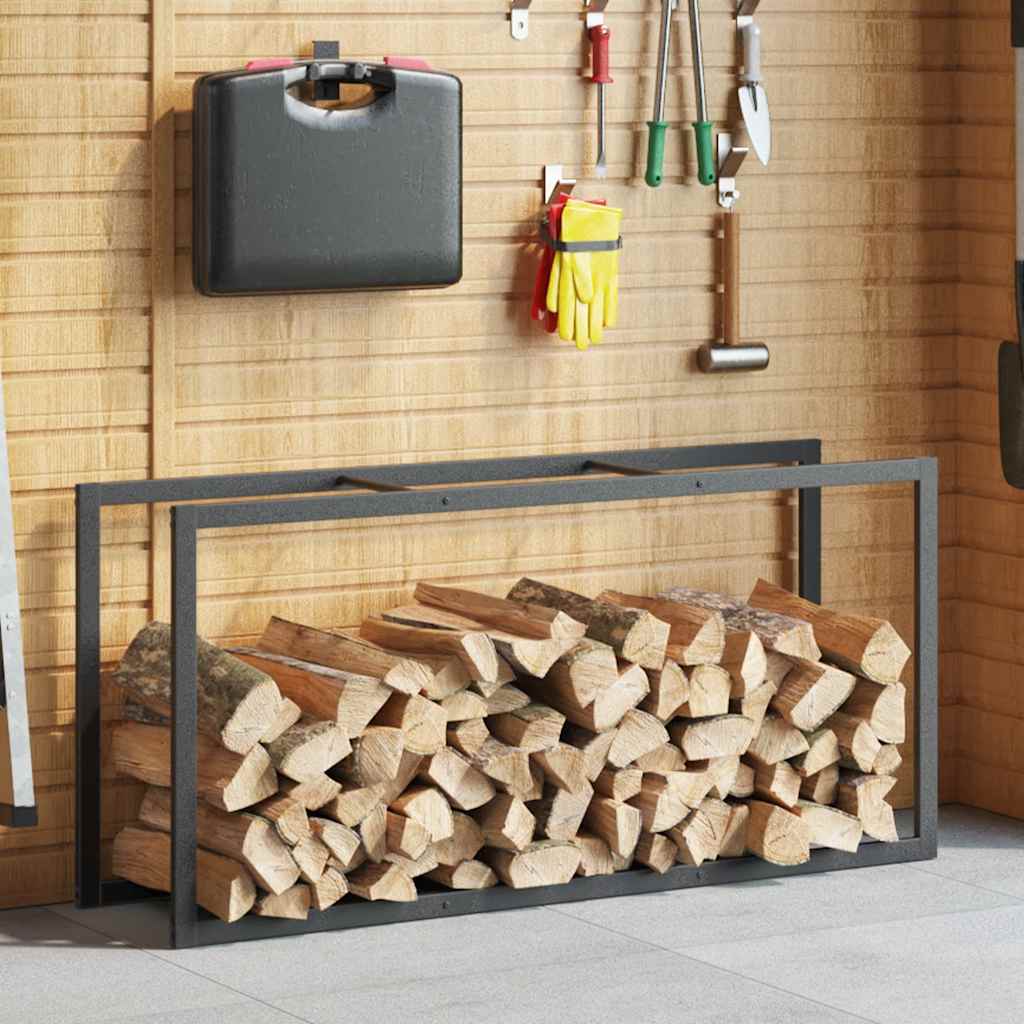 küttepuude rest, must, 55x30x116 cm, teras – toote pilt 3