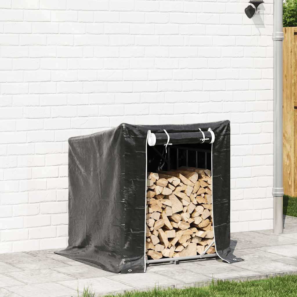küttepuude riiul vihmakattega, 100,5x100,5x110,5 cm – toote pilt 2