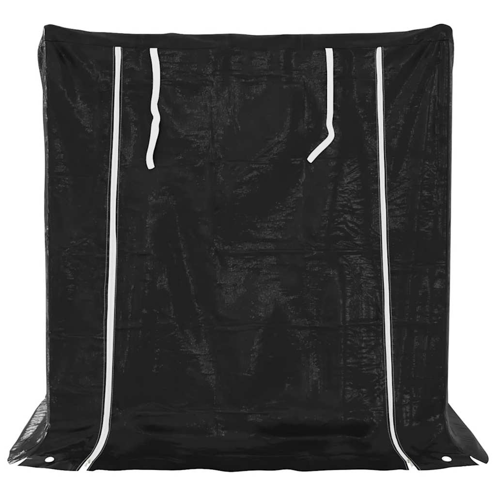 küttepuude riiul vihmakattega, 100,5x100,5x110,5 cm – toote pilt 3